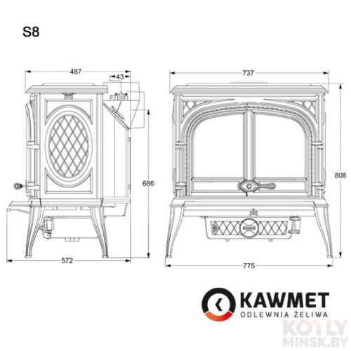 Печь-камин KawMet Premium S8 13,9 kW фото 13