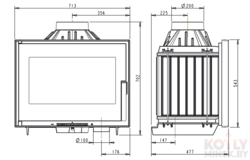 Каминная топка Invicta 700 Air control фото 3