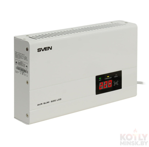 Стабилизатор напряжения SVEN AVR SLIM-500 LCD фото 2