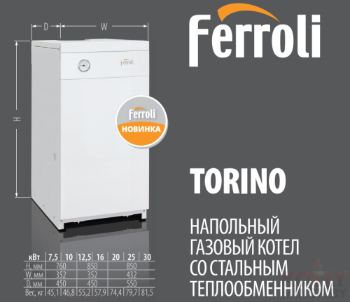 картинка Газовый котел FERROLI TORINO CLASSIC 7.5 фото 3
