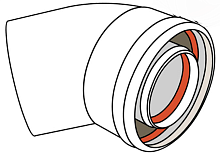 Отвод коаксиальный 45° M/F _60/100 Ariston 3318004