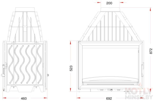 Топка каминная Invicta Double Face 700 фото 4