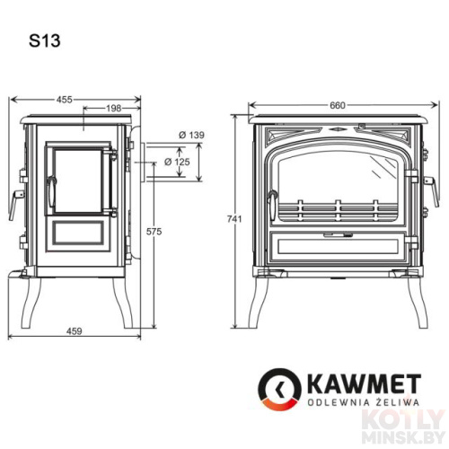 Печь-камин KawMet Premium S13 10 kW фото 13