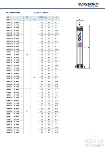 Глубинный насос для воды Pedrollo 4SR4m/22 F-PD с QEM 300 фото 3
