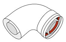 Отвод коаксиальный 90° M/F _60/100 Ariston 3318003